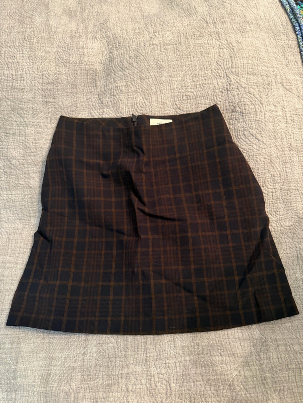 Wilfred Brown and Navy Plaid Skirt